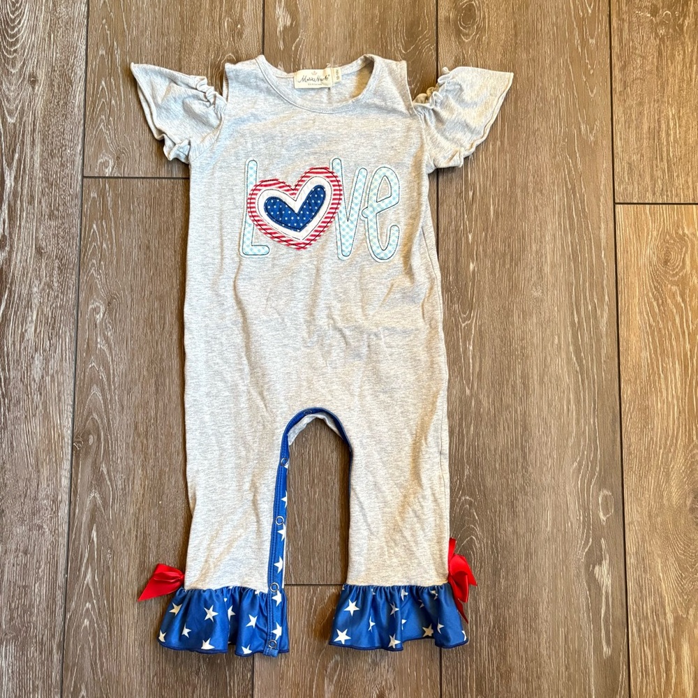 Marie Nicole Red, White and Blue Romper‎